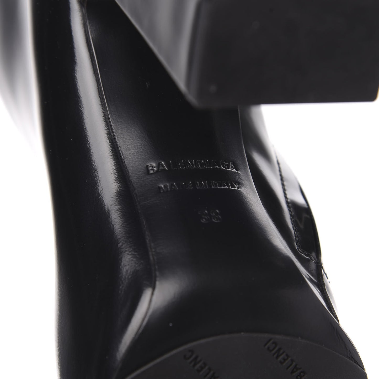 Patent Knee High Calfskin 110mm Boots 38 Black