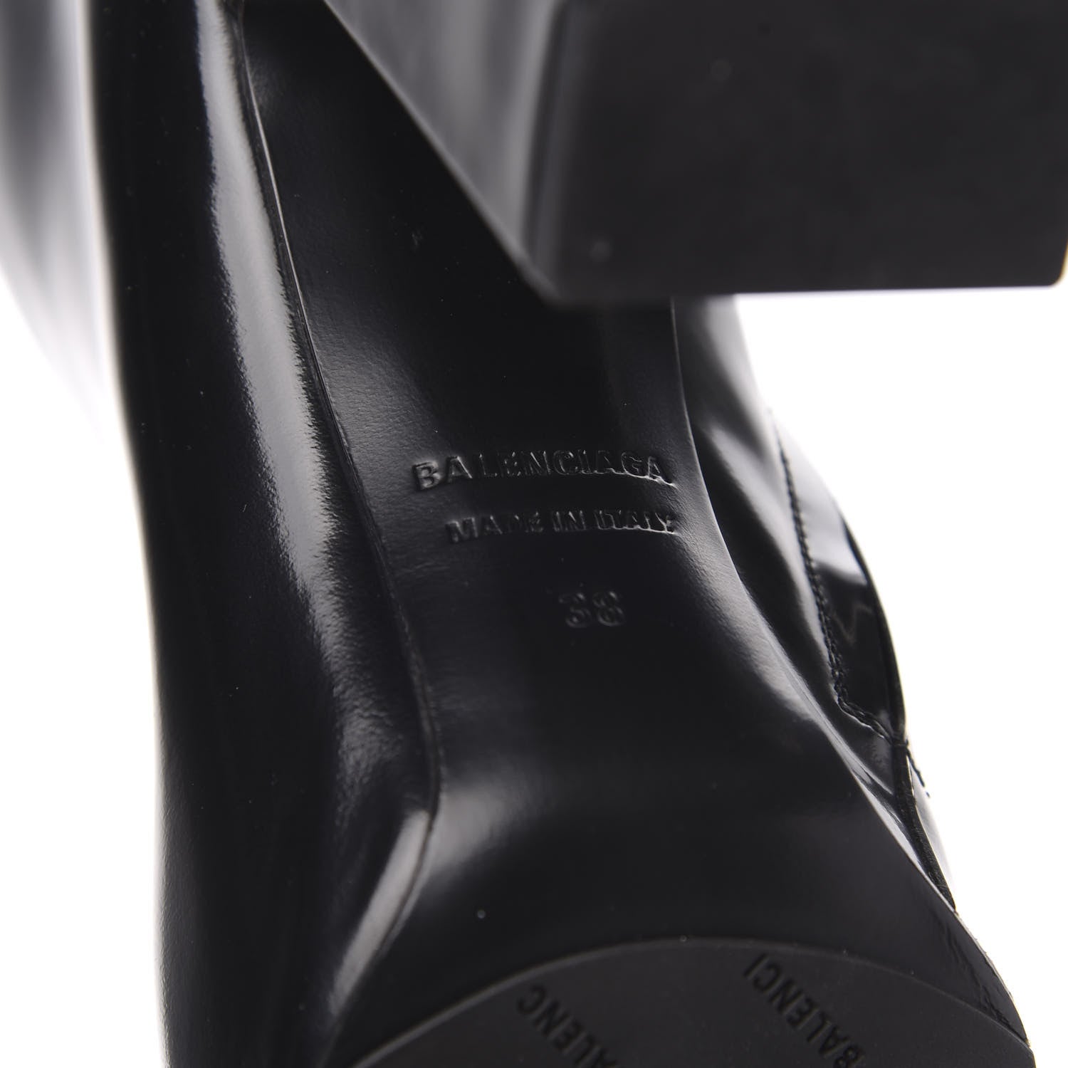 Balenciaga Patent Knee High Calfskin 110mm Boots 38 Black 6 of 8