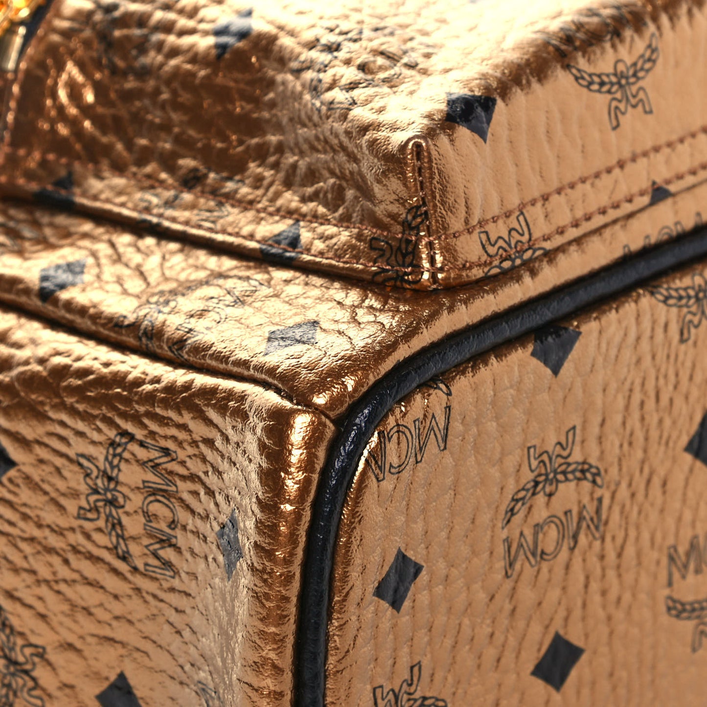 Metallic Visetos Small Stark Backpack Gold