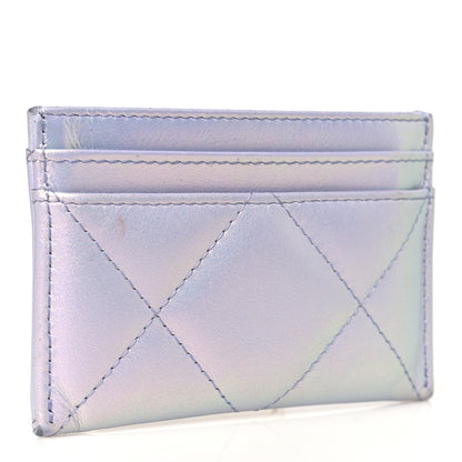 Chanel Iridescent Calfskin Quilted Chanel 19 Card Holder Light Purple 3 of 13