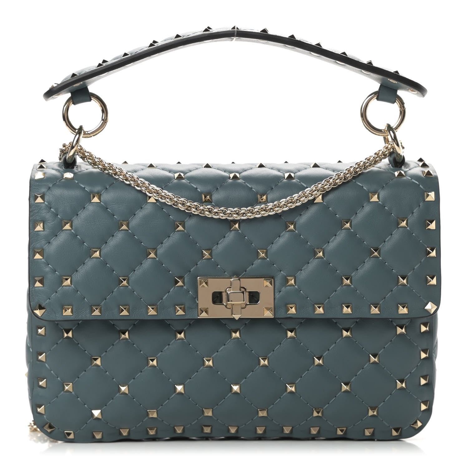 Valentino Garavani Nappa Medium Rockstud Spike Shoulder Bag Giada 1 of 12