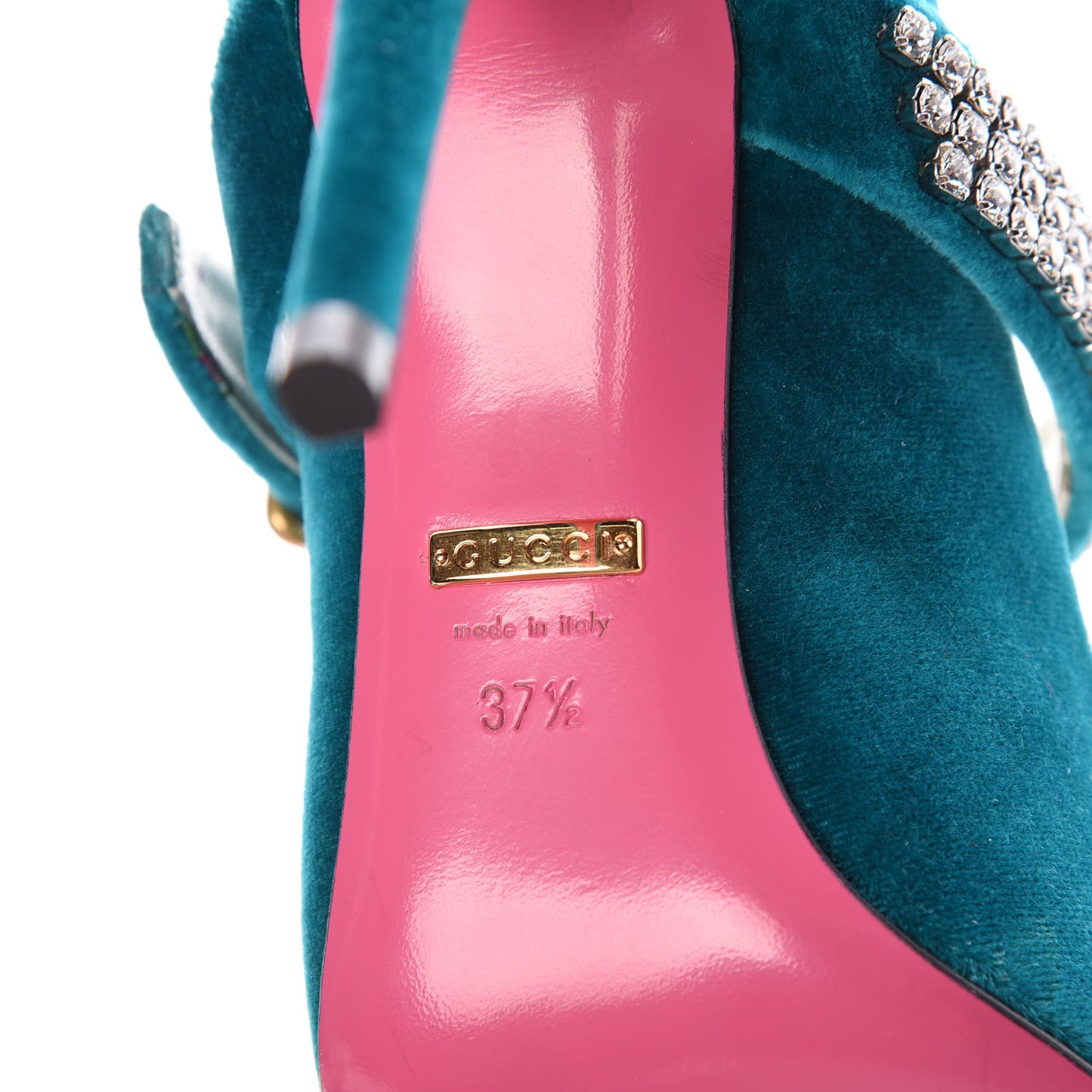 Softy Velvet Malaga Kid Pumps 37.5 Pavone Cyan