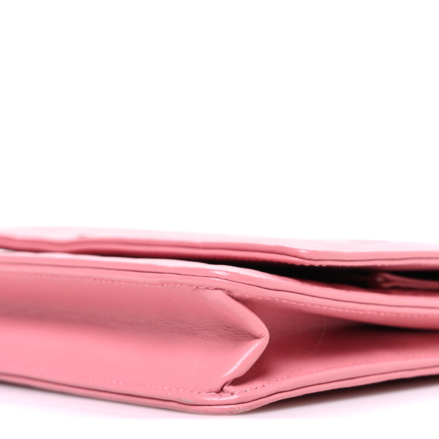 Chanel Lambskin Camellia Embossed Wallet on Chain WOC Pink 11 of 13