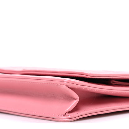 Chanel Lambskin Camellia Embossed Wallet on Chain WOC Pink 11 of 13