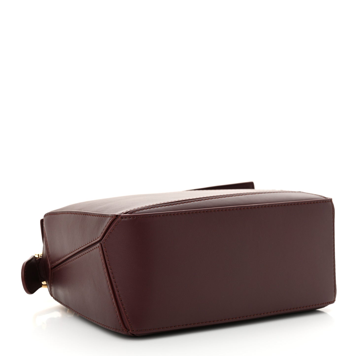 Calfskin Small Woven Puzzle Bag Dark Burgundy