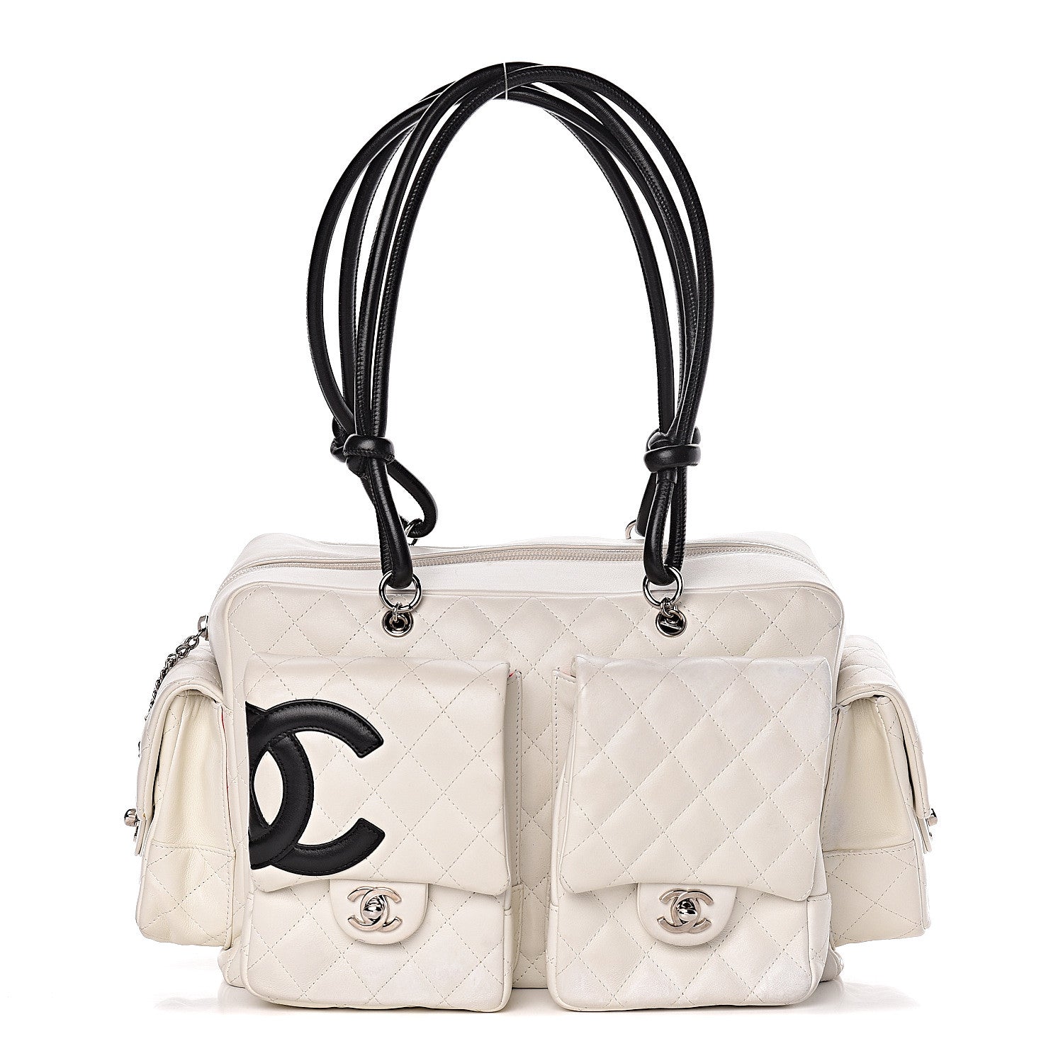 Chanel Calfskin Quilted Large Cambon Multipocket Reporter White 1 of 20
