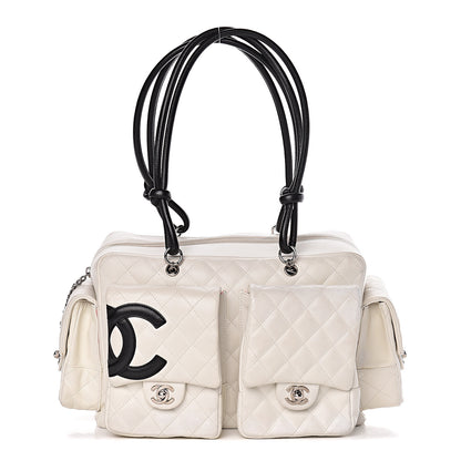 Chanel Calfskin Quilted Large Cambon Multipocket Reporter White 1 of 20