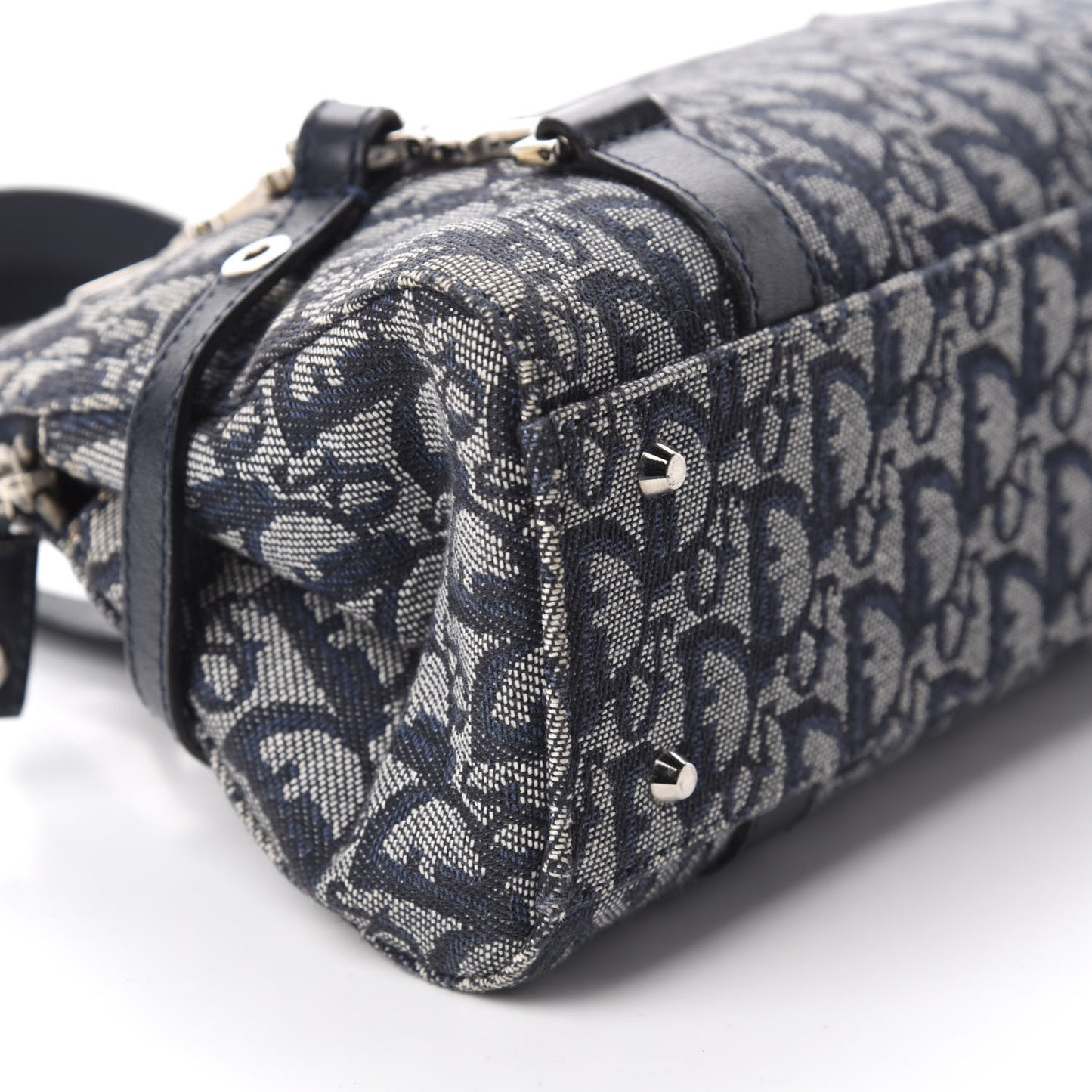 Denim Monogram Charms Shoulder Bag Blue