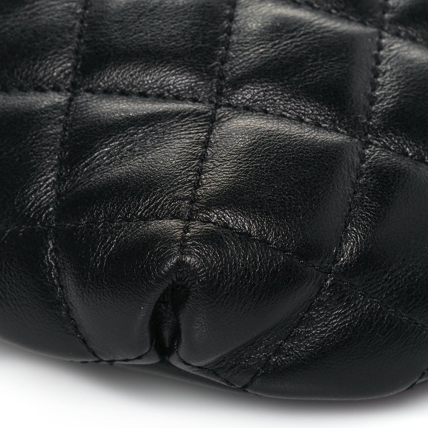 Calfskin Quilted Waist Belt Bag Black