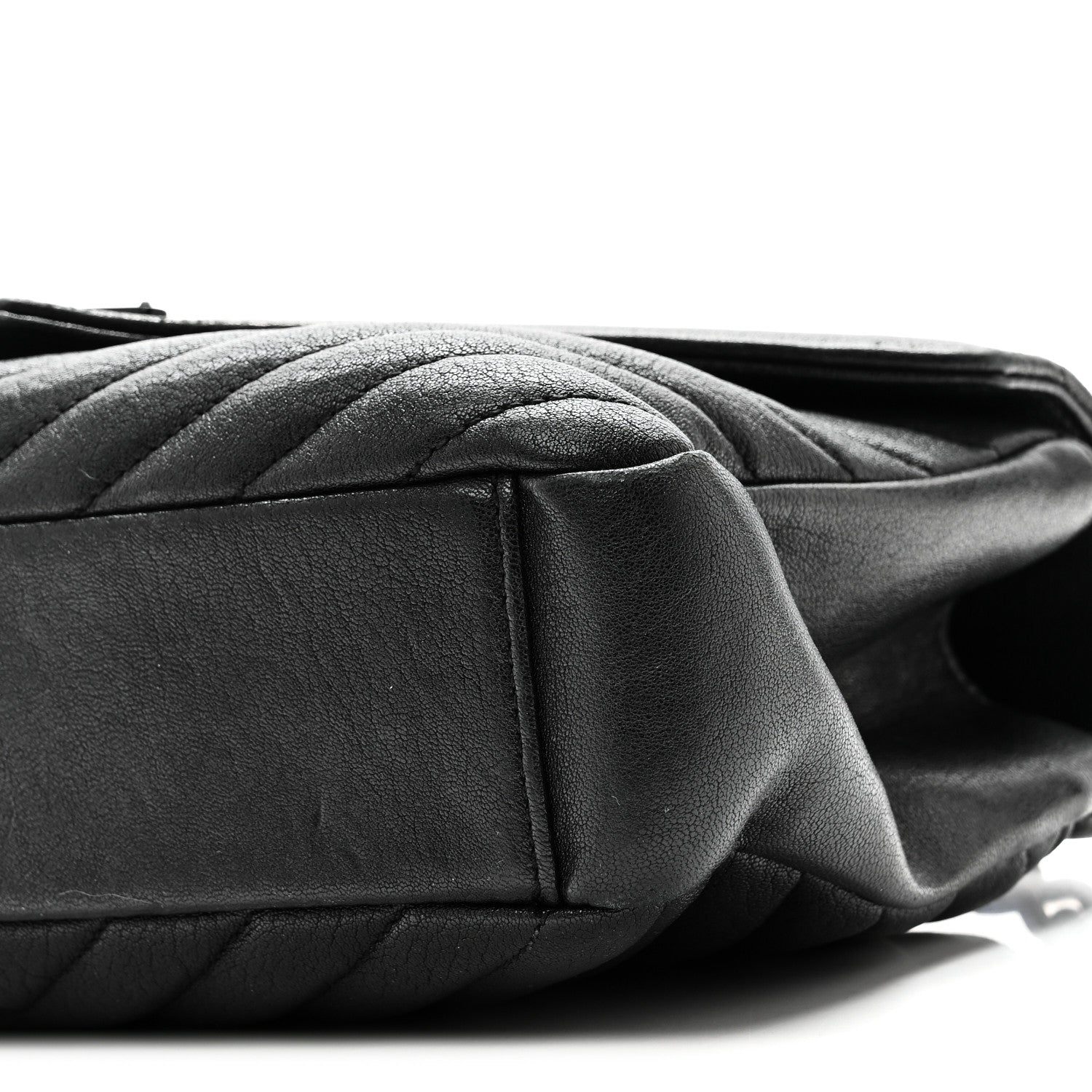 Saint Laurent Sheepskin Matelasse Chevron Monogram Monochrome Medium College Bag Black 10 of 10