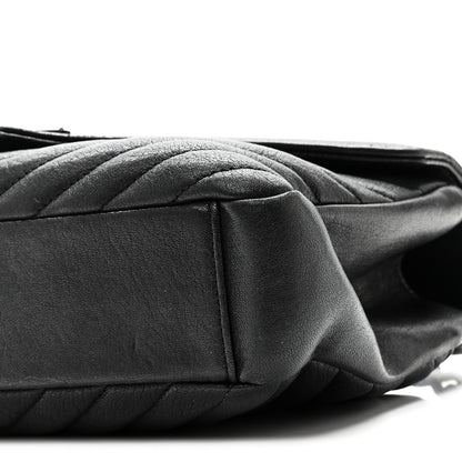 Saint Laurent Sheepskin Matelasse Chevron Monogram Monochrome Medium College Bag Black 10 of 10