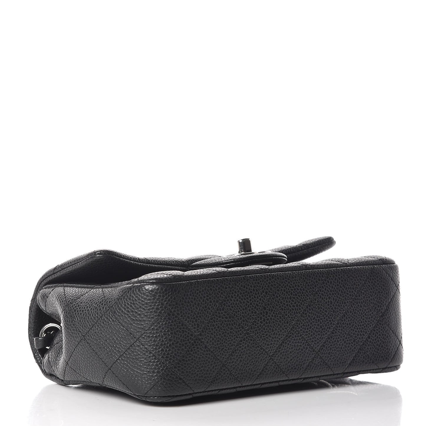 Metallic Caviar Quilted Mini Rectangular Flap Black