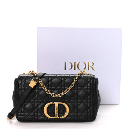Christian Dior Calfskin Cannage Medium Caro Bag Black 11 of 11