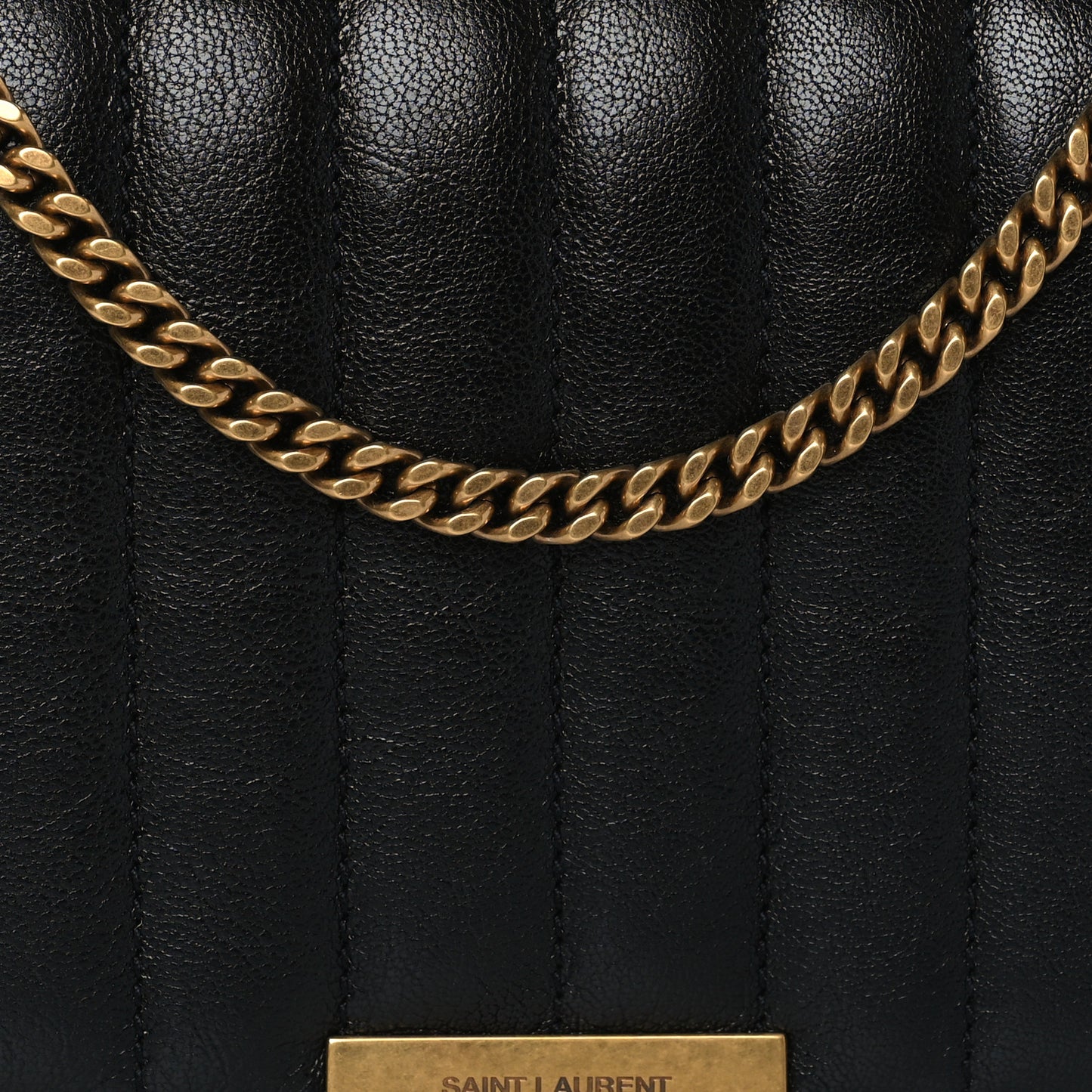 Lambskin Matelasse Amalia Chain Shoulder Bag Black