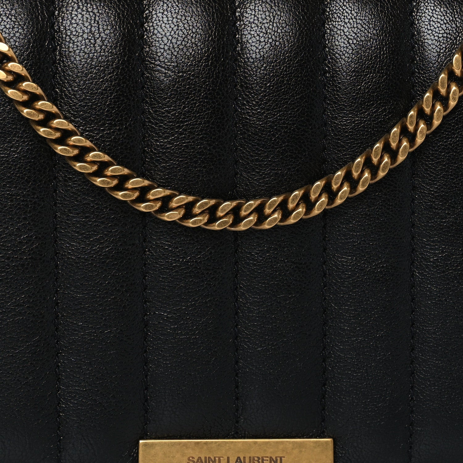 Saint Laurent Lambskin Matelasse Amalia Chain Shoulder Bag Black 7 of 9