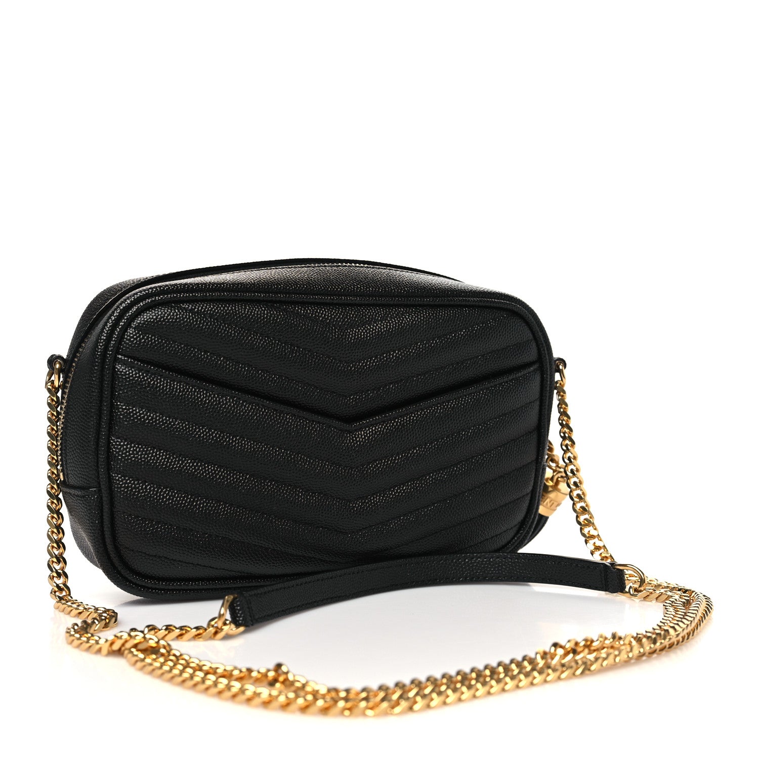 Saint Laurent Grain De Poudre Matelasse Monogram Mini Lou Camera Bag Black 3 of 11