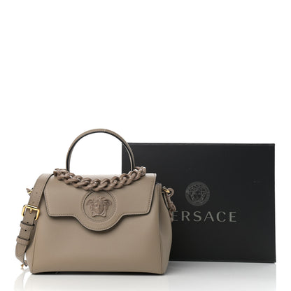 Versace Grained Calfskin Medium La Medusa Bag Taupe 10 of 10