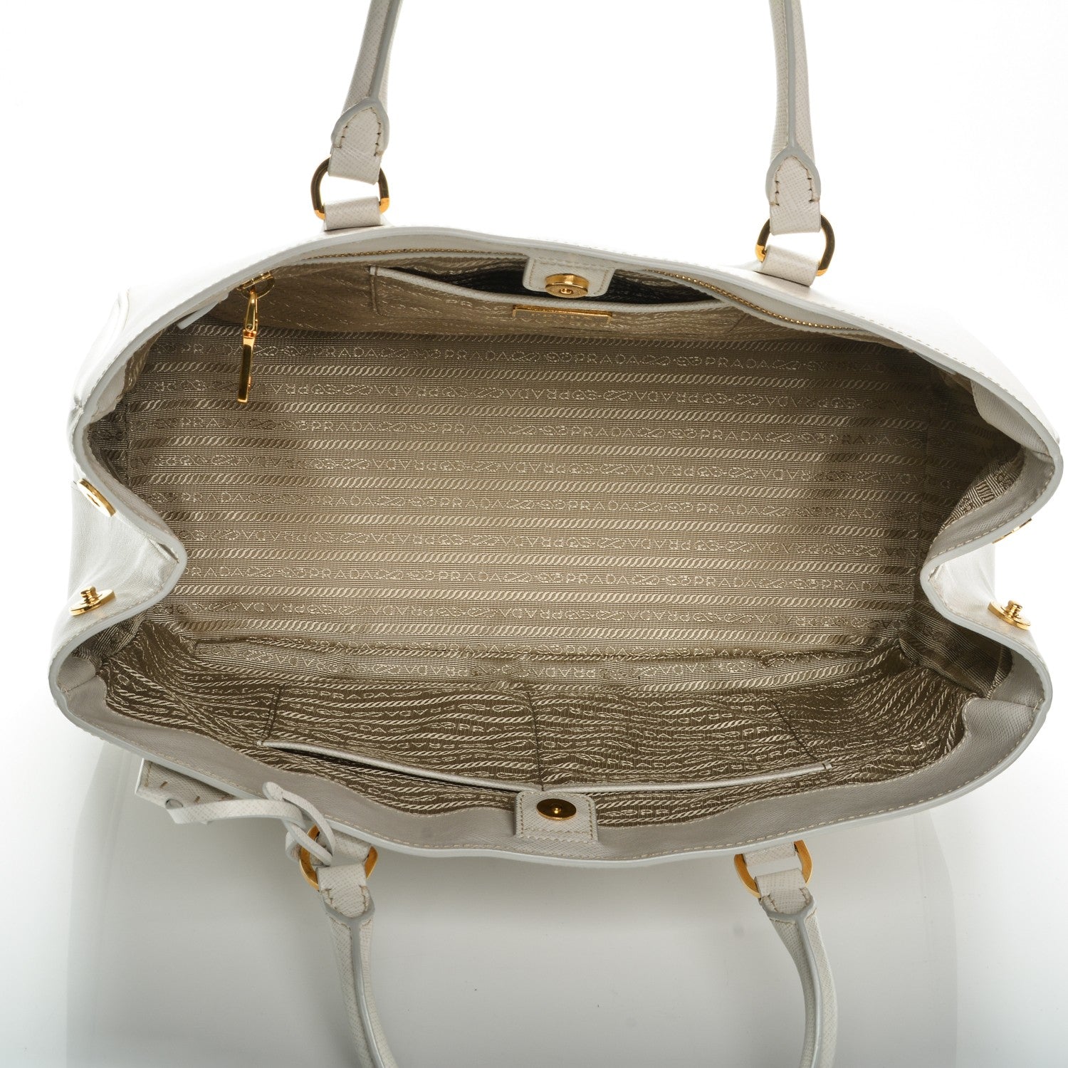 Prada Saffiano Lux Large Tote Talco 5 of 8