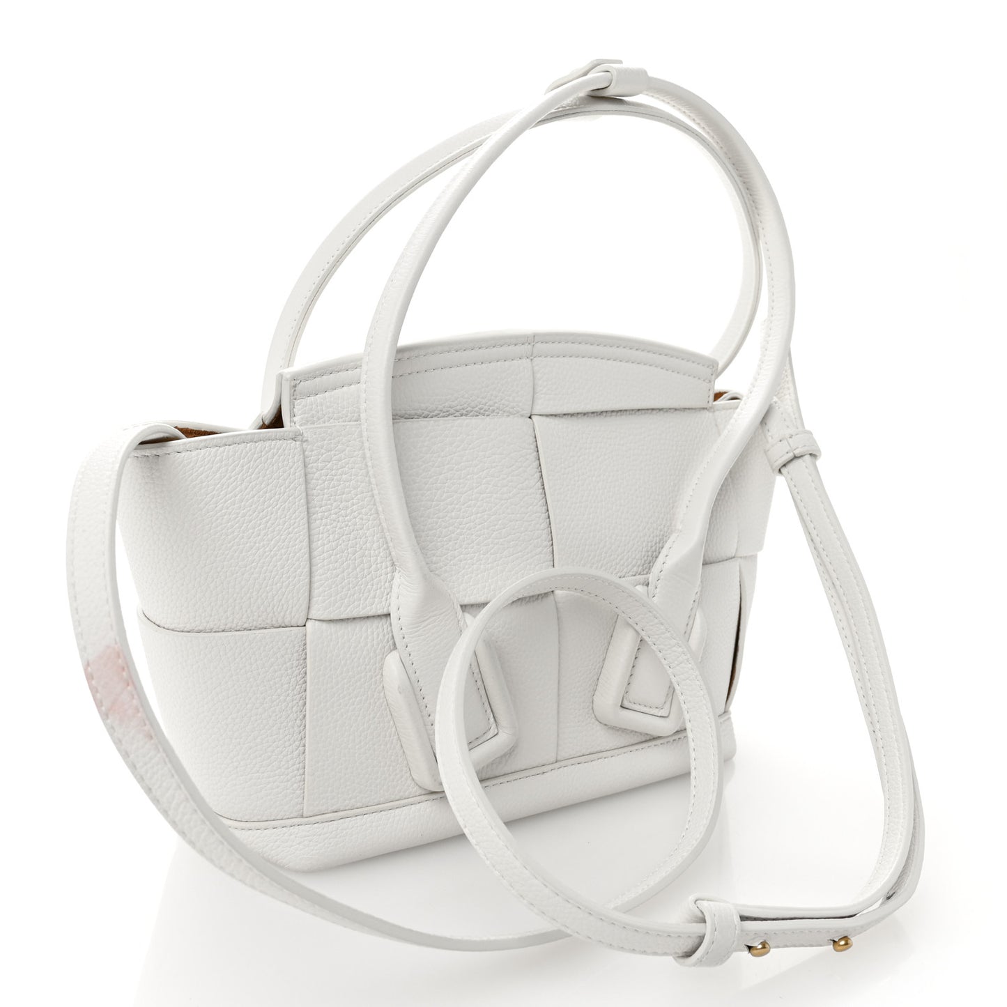 French Calfskin Maxi Intrecciato Mini Arco Bianco