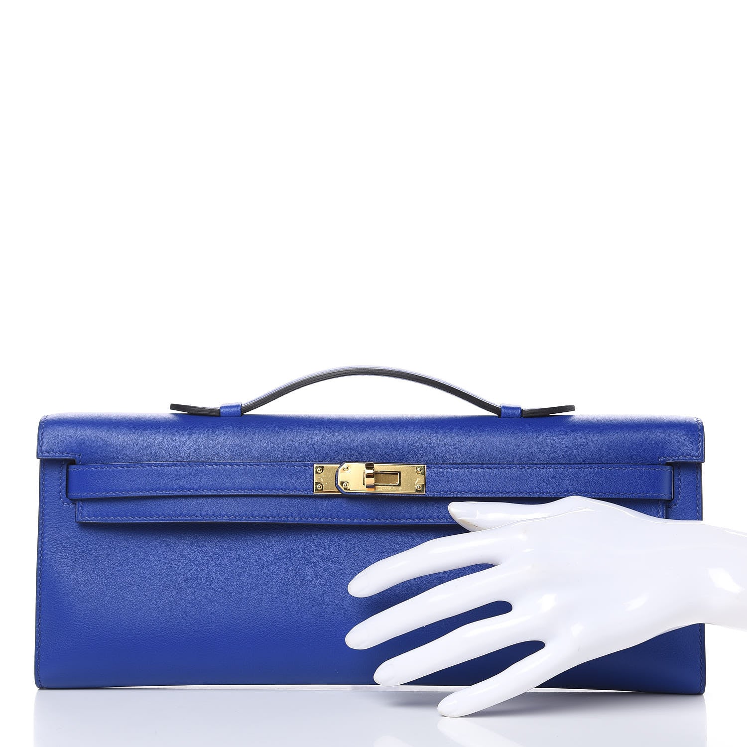 Hermes Swift Kelly Cut Clutch Pochette Bleu Electrique 2 of 11
