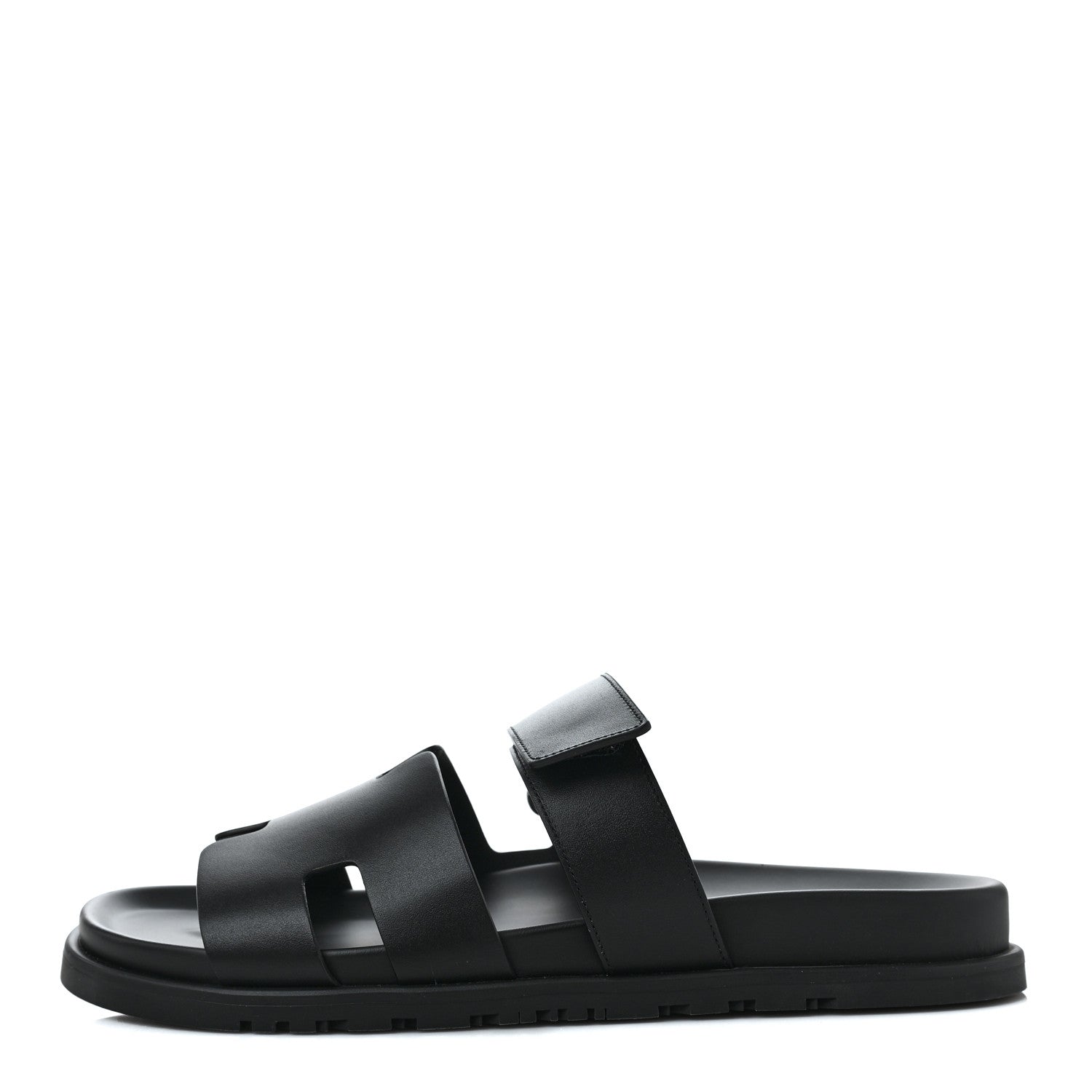 Hermes Calfskin Mens Chypre Sandals 42.5 Black 1 of 10