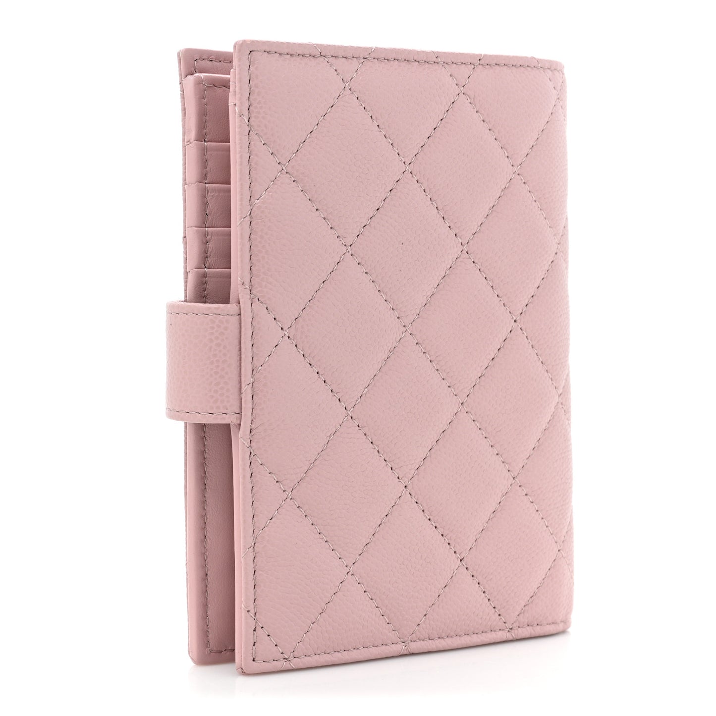 Caviar Quilted Passport Holder Pink