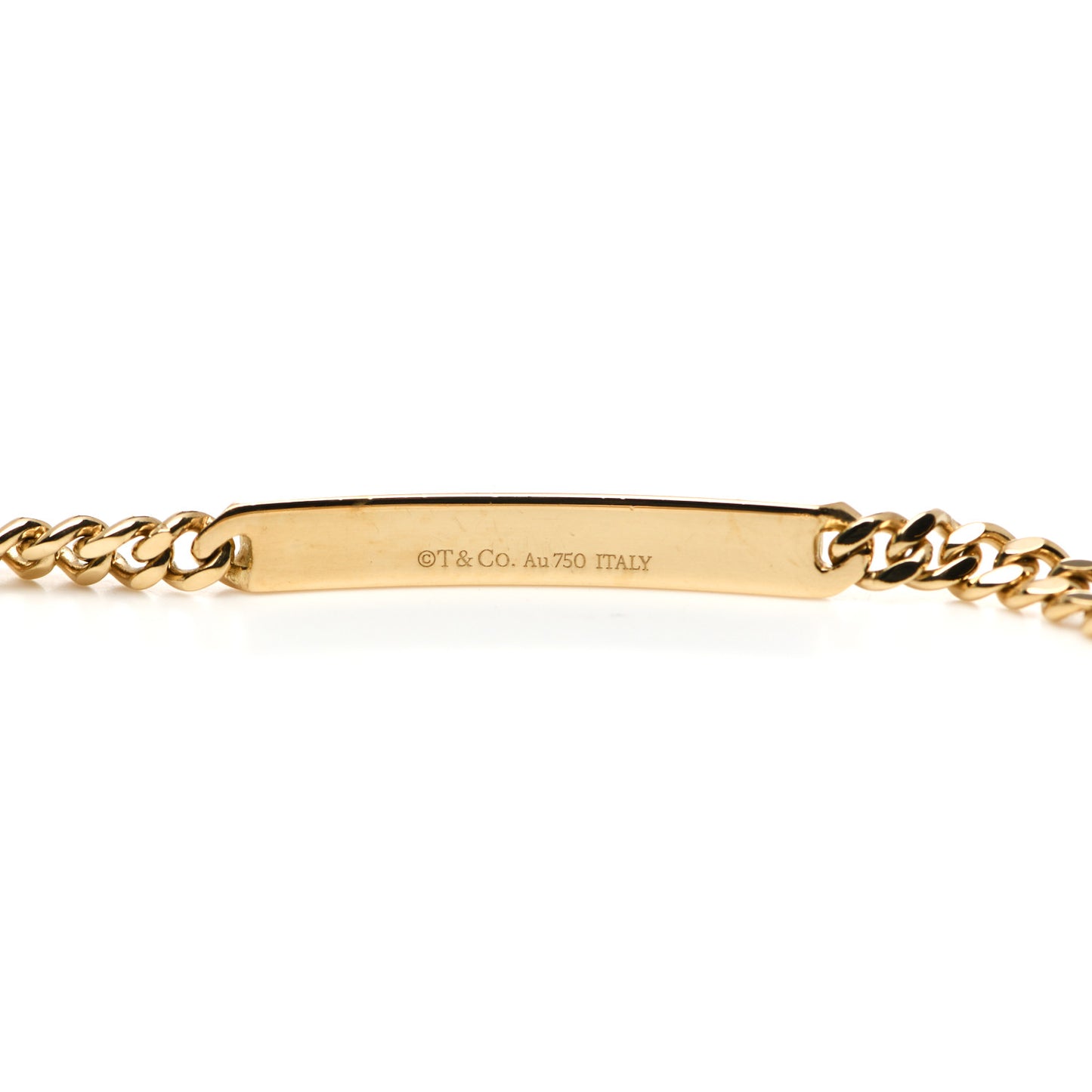18K Yellow Gold Diamond Micro Link ID Chain Bracelet