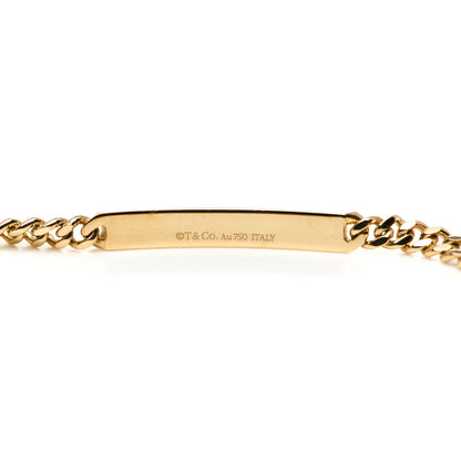 Tiffany 18K Yellow Gold Diamond Micro Link ID Chain Bracelet 3 of 4