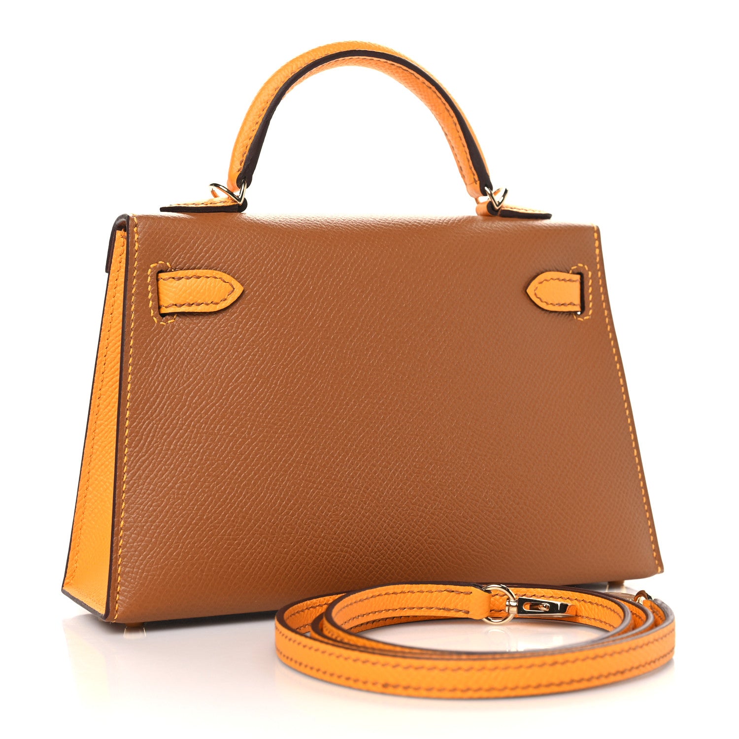 Hermes Epsom Horseshoe Mini Kelly Sellier 20 Gold Jaune D'Or 3 of 11