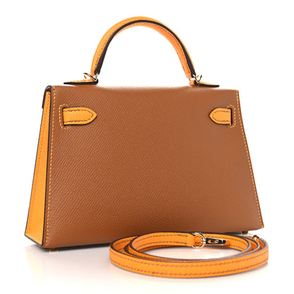 Hermes Epsom Horseshoe Mini Kelly Sellier 20 Gold Jaune D'Or 3 of 11