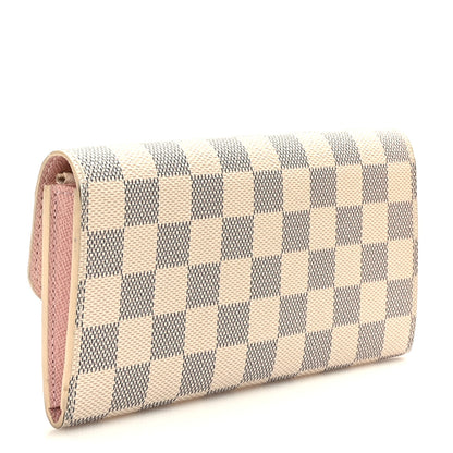 Louis Vuitton Damier Azur Emilie Wallet Rose Ballerine 2 of 7