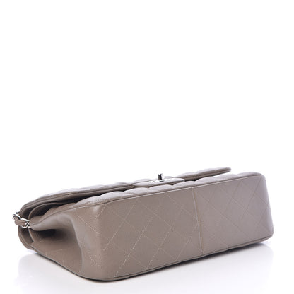 Chanel Caviar Quilted Jumbo Double Flap Light Grey 4 of 13
