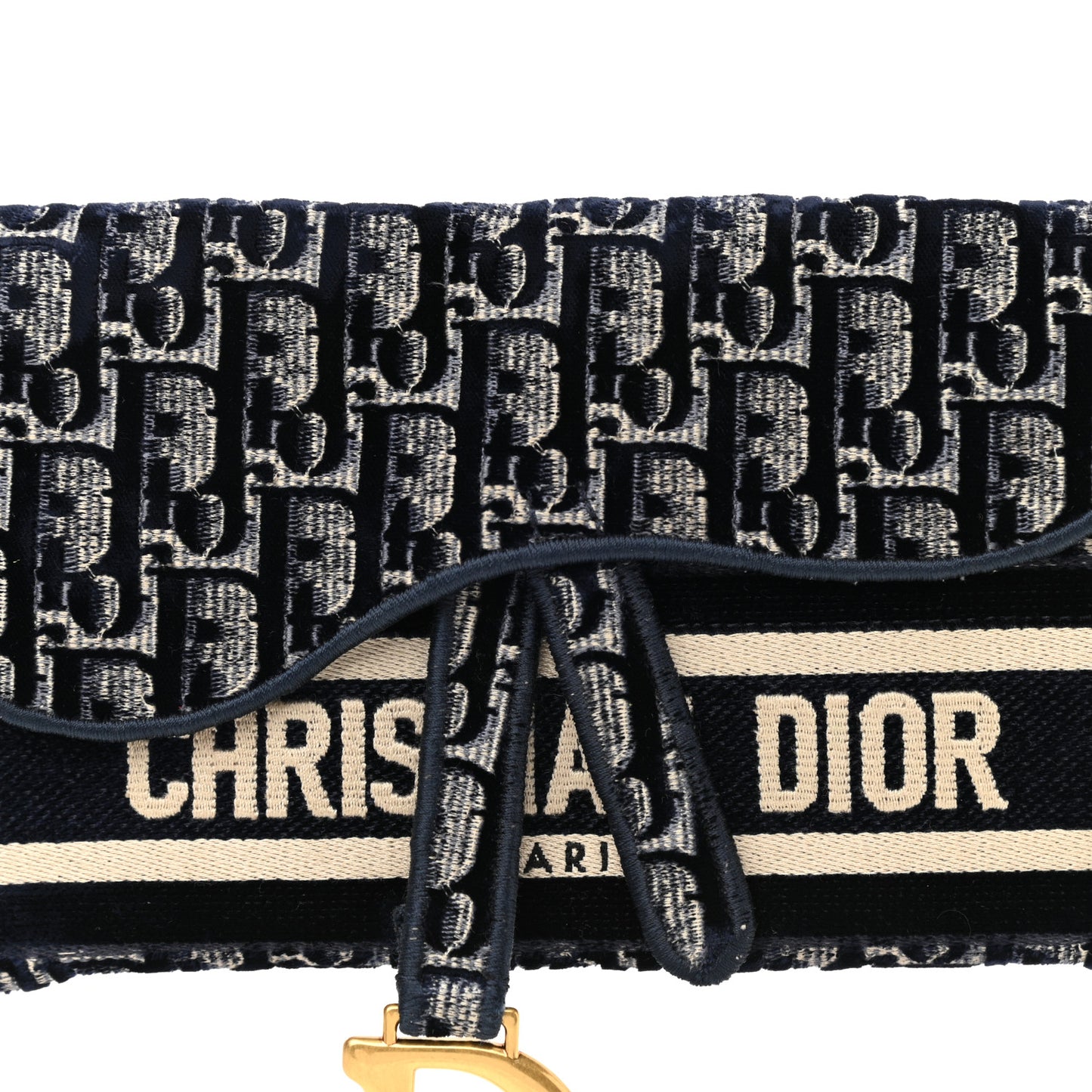 Velvet Oblique Saddle Belt Bag Blue