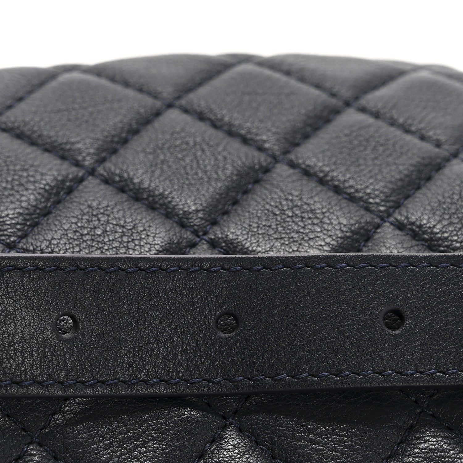 Chanel Calfskin Quilted Banane Waist Bag Fanny Pack Navy 13 of 13