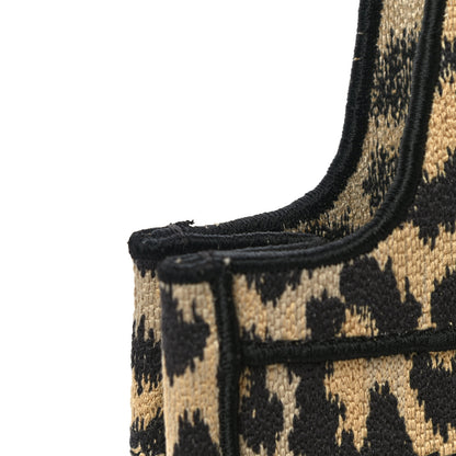 Christian Dior Canvas Mizza Embroidered Mini Leopard Book Tote Beige 15 of 16