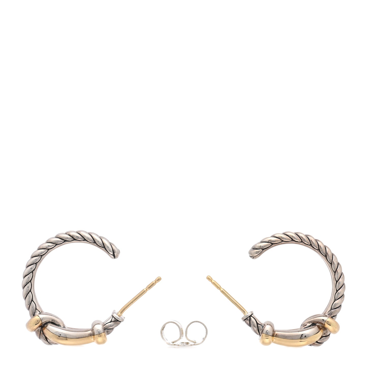 Sterling Silver 18K Yellow Gold Hoop Earrings