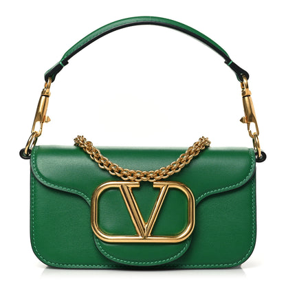 Valentino Garavani Calfskin Vlogo Small Loco Shoulder Bag Gea Green 1 of 9
