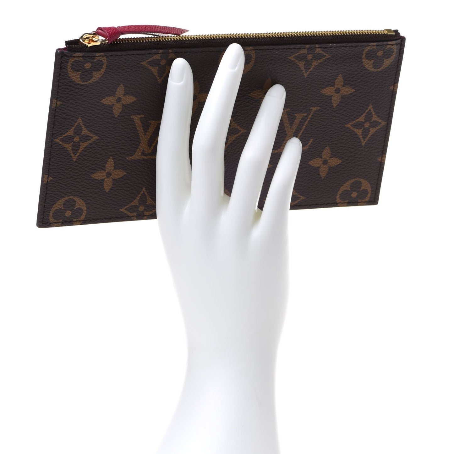Monogram Felicie Chain Wallet Zippered Insert Fuchsia