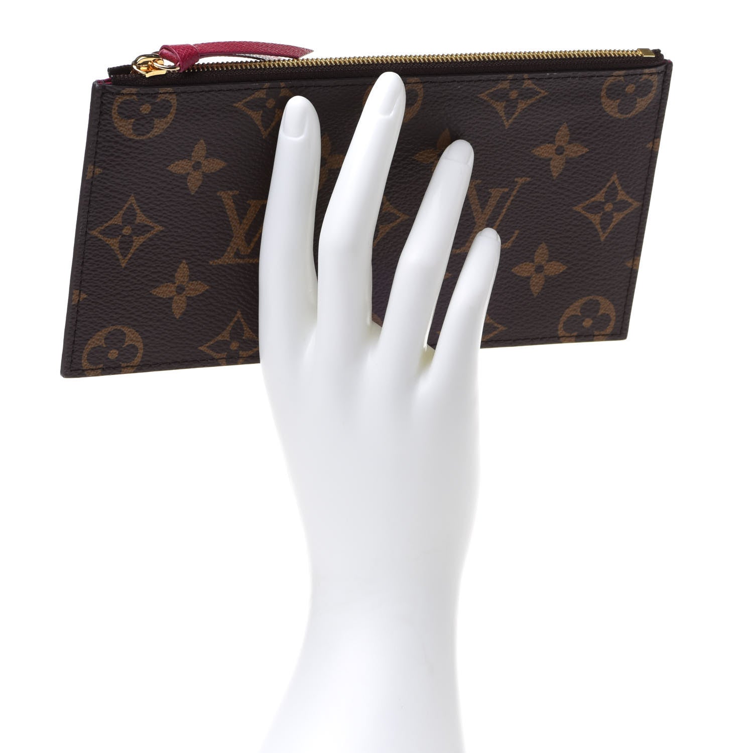 Louis Vuitton Monogram Felicie Chain Wallet Zippered Insert Fuchsia 2 of 6