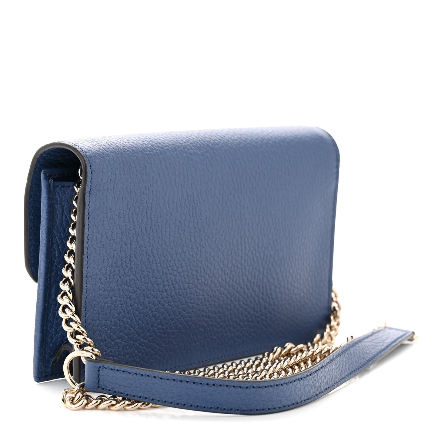 Dollar Calfskin Interlocking G Chain Wallet Caspian