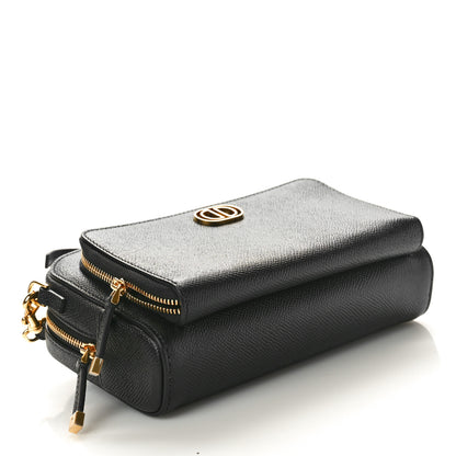 Christian Dior Grained Calfskin Caro Double Pouch Black 4 of 11