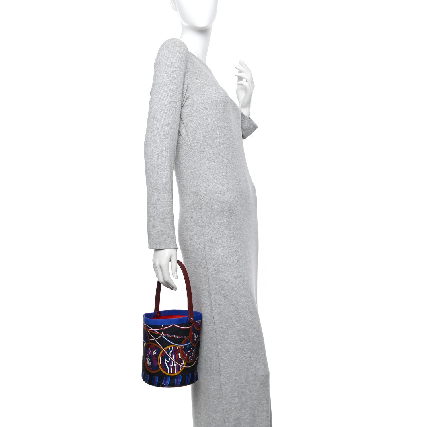 Hermes Canvas Silk Printed Petit H So Small Bucket Bag 2 of 10