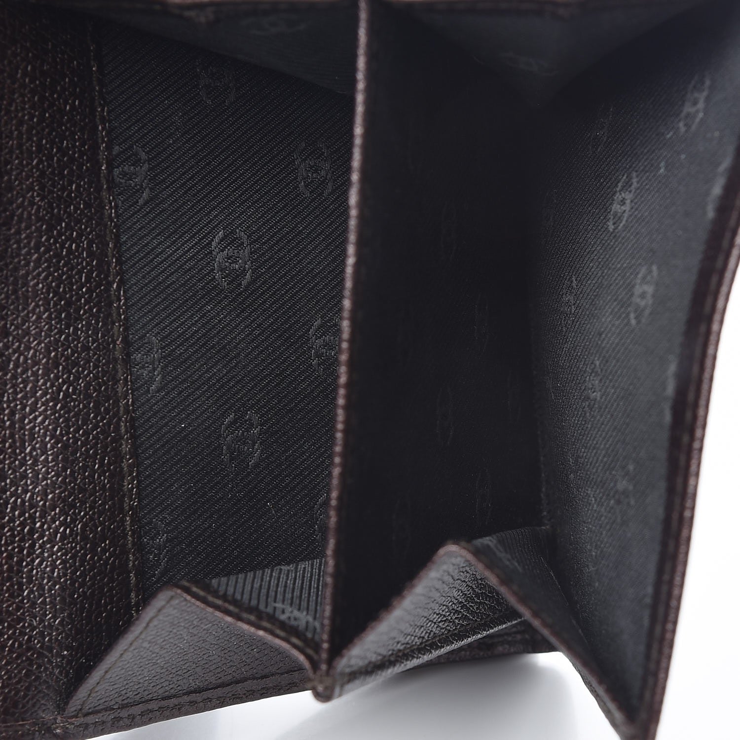 Chanel Grained Calfskin CC Button Compact Wallet Dark Brown 5 of 8