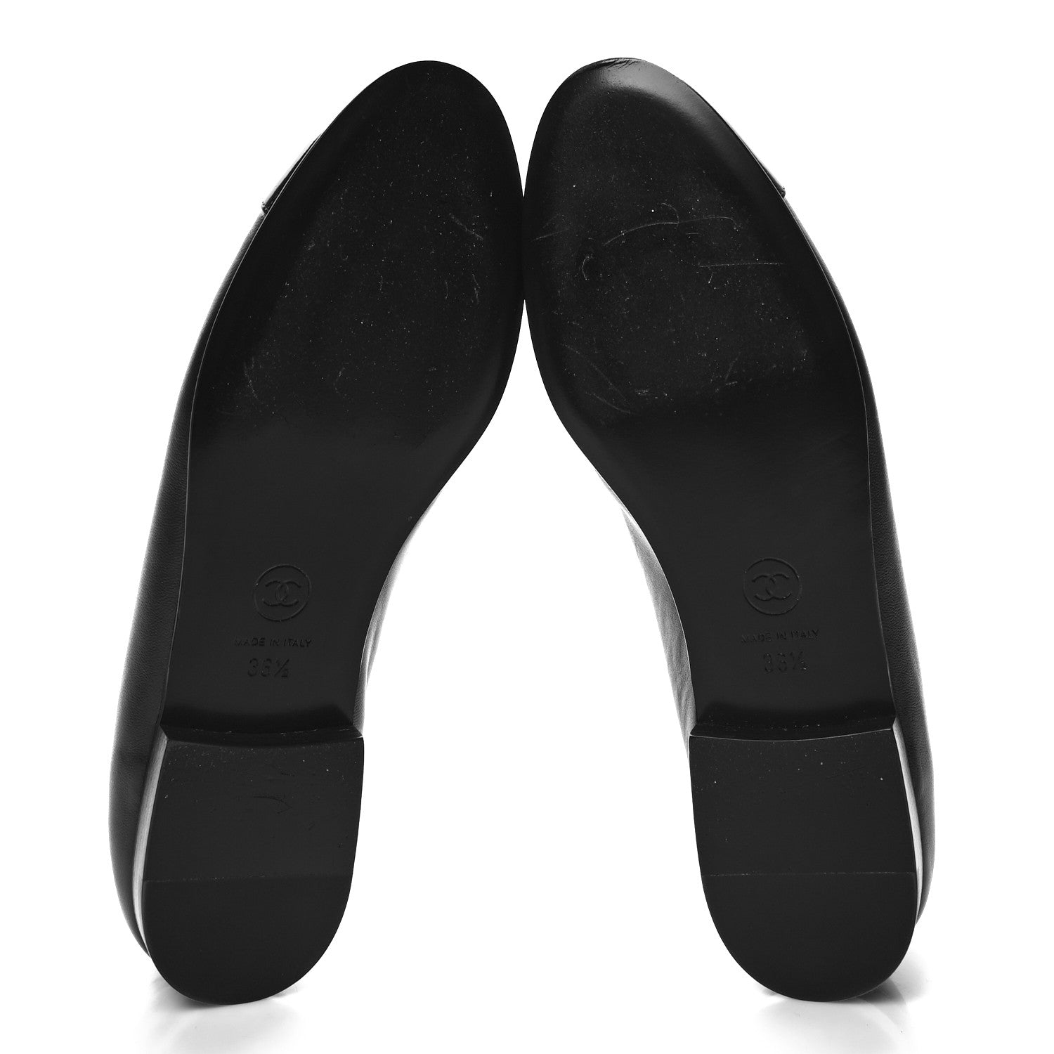 Chanel Lambskin Patent CC Cap Toe Ballerina Flats 36.5 Black 5 of 8