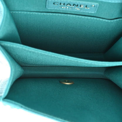 Chanel Caviar Quilted North South Boy Flap Turquoise 5 of 10