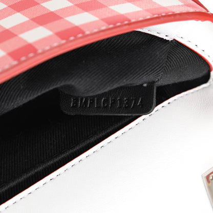 Burberry Calfskin Gingham Print Lola Bag Red White 6 of 9