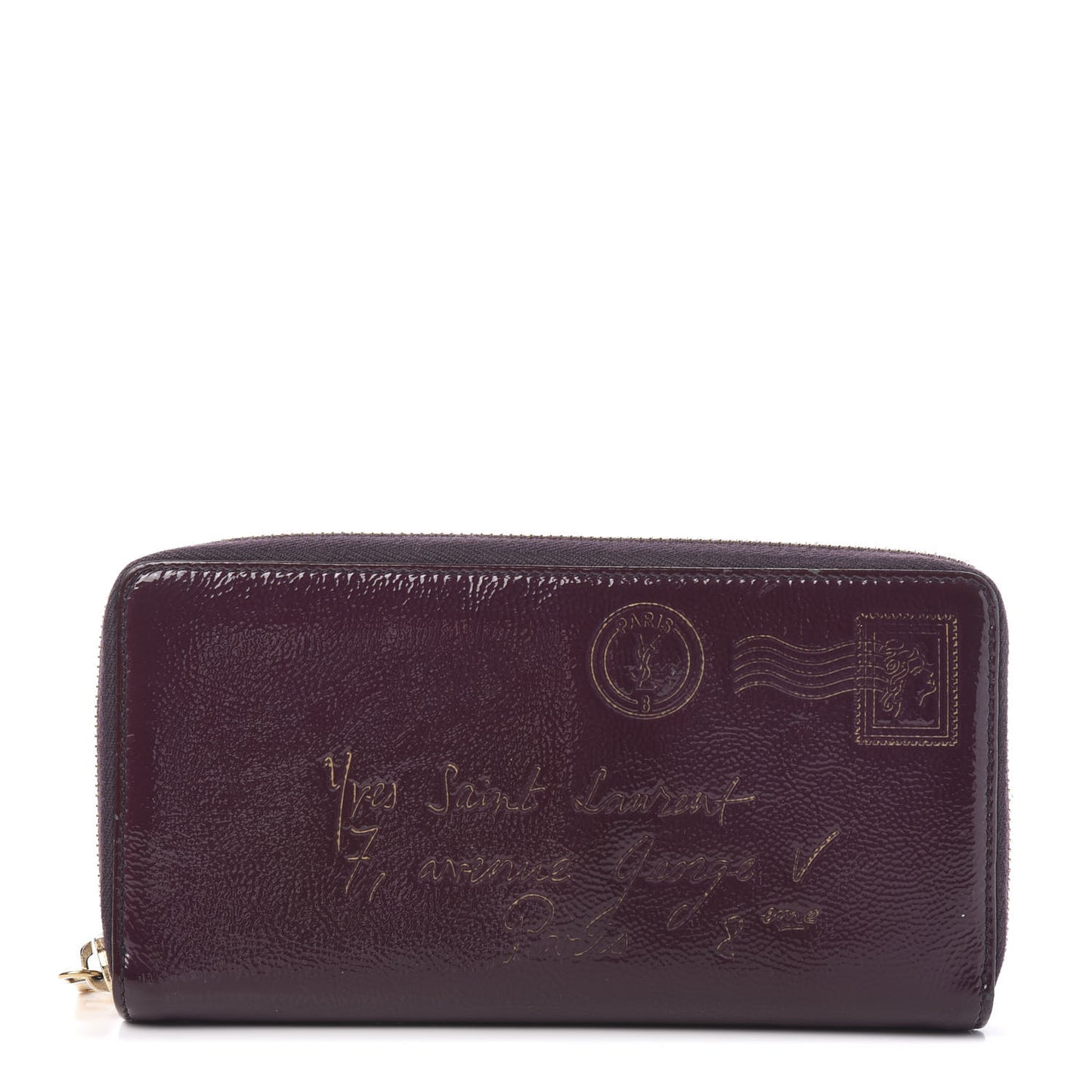 Patent Y Mail Zip Around Wallet Purple
