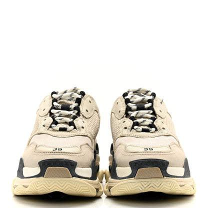 Balenciaga Fabric Mesh Womens Triple S Sneakers 39 Beige Black 2 of 10