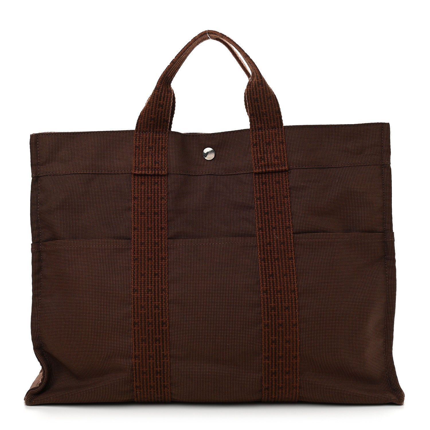 Hermes Canvas Herline GM Tote Brown 1 of 9