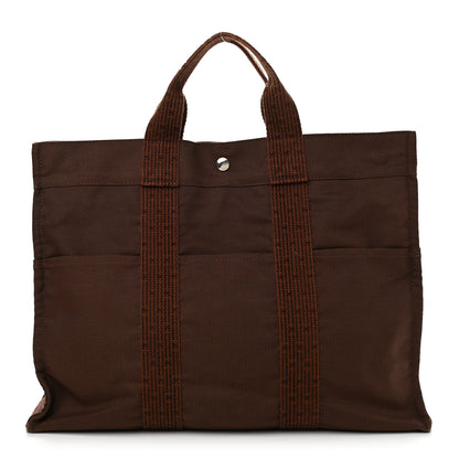 Hermes Canvas Herline GM Tote Brown 1 of 9
